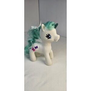 1982 Gi-Go Pony Land, Small Ponies My Little Pony White Teal Hair Butterfly Mark